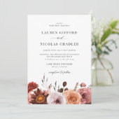 Invitation Boho Aquarelle Automne Fleur Garland Mariage de au (Debout devant)