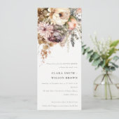 Invitation Boho Aquarelle Automne Floral Bouquet Couple Showe (Debout devant)