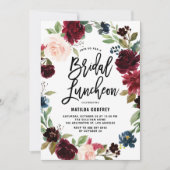 Invitation Boho Aquarelle Automne Floral Bridal Luncheon (Devant)