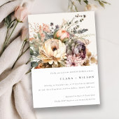 Invitation Boho Aquarelle Automne Floral Bunch Couples Douche