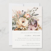 Invitation Boho Aquarelle Automne Floral Bunch Couples Douche (Devant)