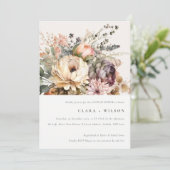 Invitation Boho Aquarelle Automne Floral Bunch Couples Douche (Debout devant)