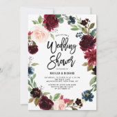 Invitation Boho Aquarelle Automne Wedding shower (Devant)