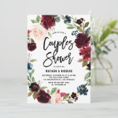Invitation Boho Aquarelle Automne Wreath Couples Douche (Debout devant)