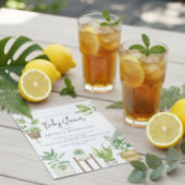 Invitation Boho Aquarelle Baby shower Plante pointé