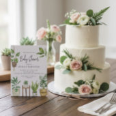 Invitation Boho Aquarelle Baby shower Plante pointé