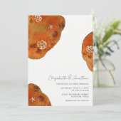 Invitation Boho Aquarelle Burange Mariage simple (Debout devant)