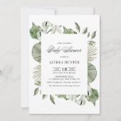 Invitation Boho Aquarelle Calla Lily Baby shower verdoyant (Devant)