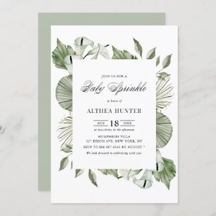 Invitation Boho Aquarelle Calla Lily Verdure Baby Sprinky