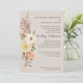 Invitation BOHO Aquarelle Chute Florale Pampas Herbe Élégante (Debout devant)