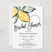 Invitation Boho Aquarelle Citron Citrus Verdure été (Devant)