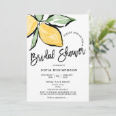 Invitation Boho Aquarelle Citron Citrus Verdure été (Debout devant)