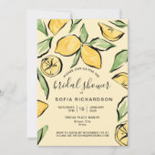 Invitation Boho Aquarelle Citron Citrus Verdure été (Devant)