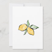 Invitation Boho Aquarelle Citron Citrus Verdure été (Dos)