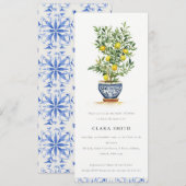 Invitation Boho Aquarelle Citron jaune Baby shower (Devant / Derrière)