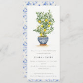 Invitation Boho Aquarelle Citron jaune Fiançailles (Devant / Derrière)