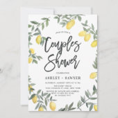 Invitation Boho Aquarelle Citron Wreath Couples Douche (Devant)