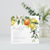 Invitation Boho Aquarelle Citrus Lemon Orange Fête des mariée (Debout devant)