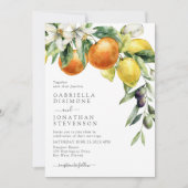 Invitation Boho Aquarelle Citrus Mariage botanique (Devant)