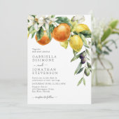 Invitation Boho Aquarelle Citrus Mariage botanique (Debout devant)