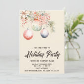 Invitation Boho aquarelle compagnie d'ornement fête de Noël (Debout devant)