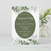 Invitation Boho Aquarelle Eucalyptus Verdure Fiançailles (Debout devant)