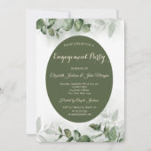 Invitation Boho Aquarelle Eucalyptus Verdure Fiançailles (Devant)