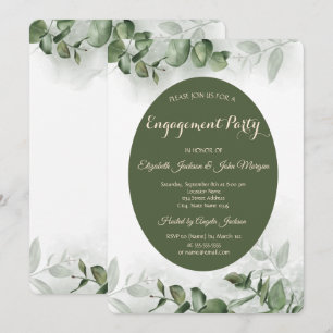 Invitation Boho Aquarelle Eucalyptus Verdure Fiançailles