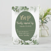 Invitation Boho Aquarelle Eucalyptus Verdure RSVP (Debout devant)