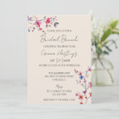 Invitation Boho aquarelle Fleur de mariage Brunch Beige (Debout devant)
