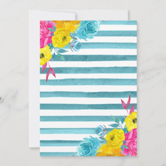 Invitation Boho Aquarelle Fleurs été Mariage (Dos)