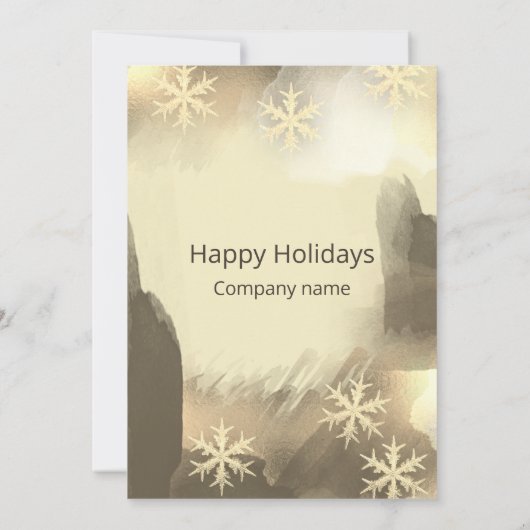 Invitation Boho aquarelle Gold fêtes de Noël (Dos)