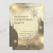 Invitation Boho aquarelle Gold fêtes de Noël (Devant / Derrière)