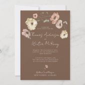 Invitation Boho Aquarelle Islandaise Pavot Fleurs d'Islande (Devant)