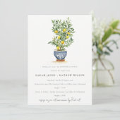 Invitation Boho Aquarelle Jaune Lemon Tree Dîner de répétitio (Debout devant)