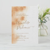 Invitation Boho Aquarelle moderne Tie Dye Baby shower beige (Debout devant)