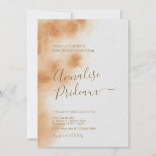 Invitation Boho Aquarelle moderne Tie Dye Baby shower beige