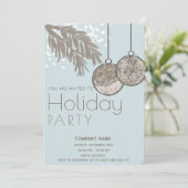 Invitation Boho aquarelle neige ornements corporatifs vacance (Debout devant)