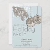 Invitation Boho aquarelle neige ornements corporatifs vacance (Devant)