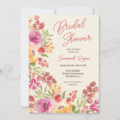 Invitation Boho Aquarelle Peinte À La Main Fête des mariées F (Devant)