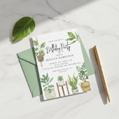 Invitation Boho Aquarelle Pointée Plante fête d'anniversaire