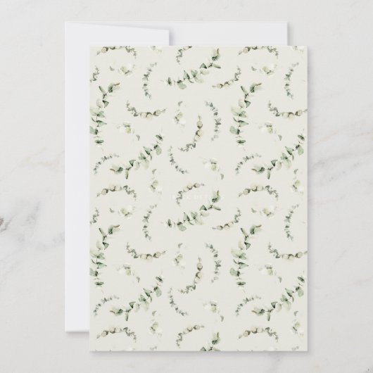 Invitation Boho Aquarelle robe bébé Baby shower Eucalyptus (Dos)