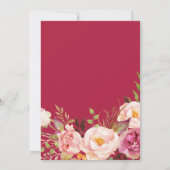 Invitation Boho Aquarelle rose Peony Floral Russe Mariage (Dos)