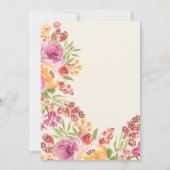 Invitation Boho Aquarelle rose Terracotta Floral Sweet 16 (Dos)