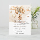 Invitation Boho aquarelle terre cuite ballons en peluche (Debout devant)
