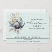 Invitation Boho aquarelle verdure boule de Noël (Devant)