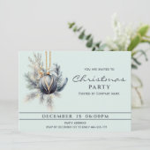 Invitation Boho aquarelle verdure boule de Noël (Debout devant)