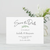 Invitation Boho Aquarelle Verdure Enregistrer La Date (Debout devant)