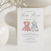 Invitation Boho Aquarelle Vêtements de bébé Révélation de gen