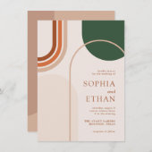 Invitation Boho Arc Abstrait (Devant / Derrière)